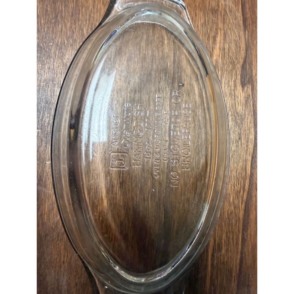 Anchor Hocking Ovenware Clear Glass Oval Baking Dish 16oz 10 Inch 1016 USA - Picture 5 of 5